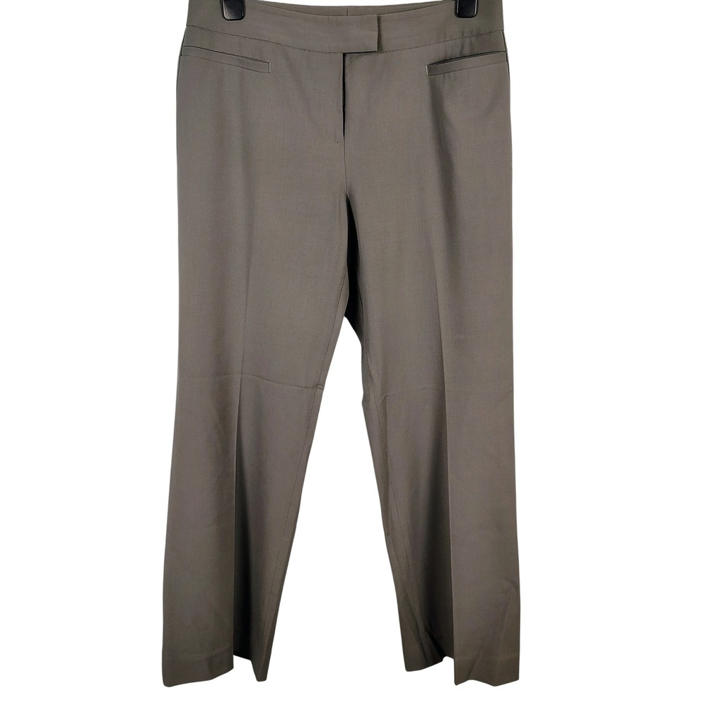 Lafayette 148 Womens SZ 10 Sullivan Pants Grey Virgin Wool Corporate Core